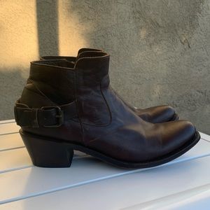 J. B. Dillon brown cowgirl leather booties western 9.5B